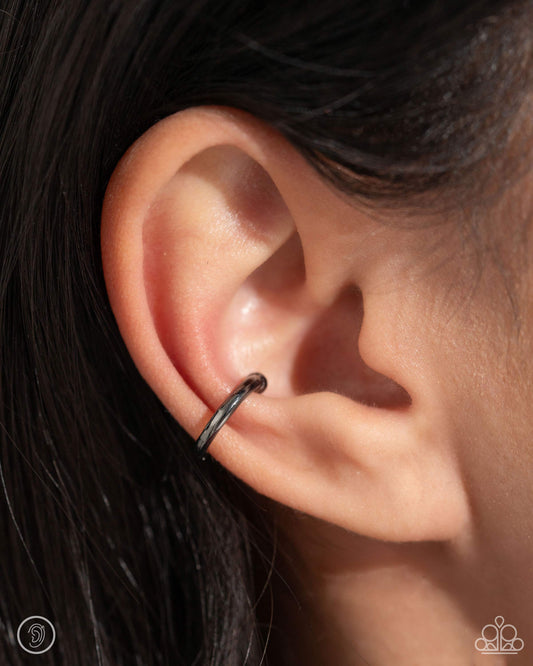 Barbell Beauty Black Ear Cuff Earrings