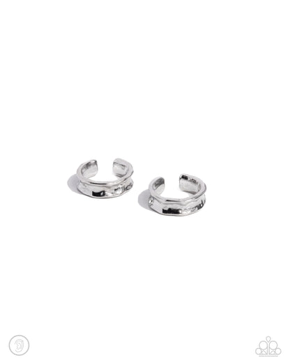 CUFF Call Silver Ear Cuff Earrings Paparazzi
