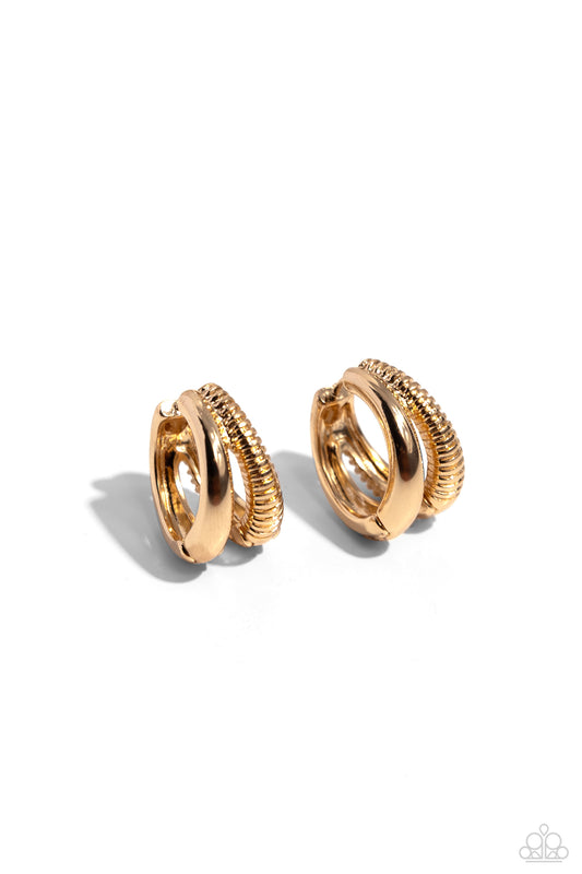 Textured Tremolo Gold Hoop Earrings