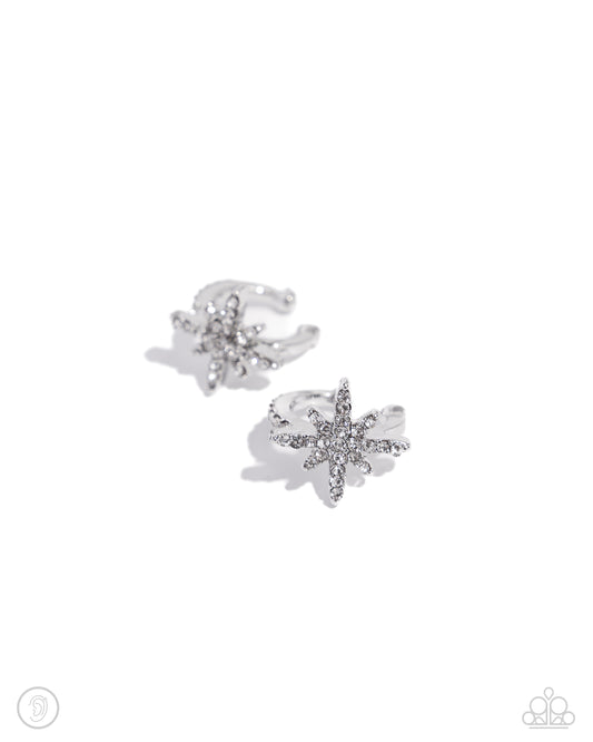 Cosmic Cuff White Ear. Cuff Earrings