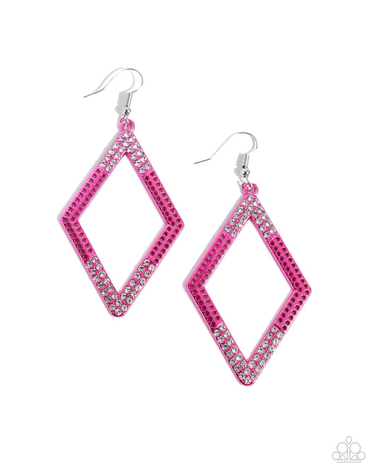 Eloquently Edgy Pink Earrings