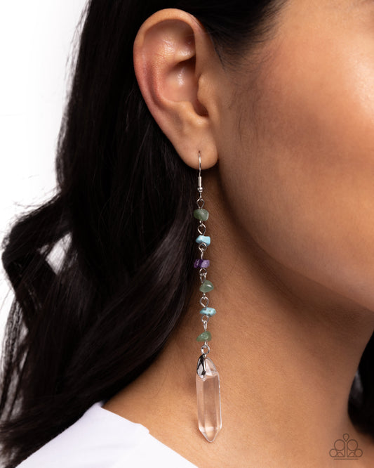 Quartz Qualification Green Earrings Paparazzi