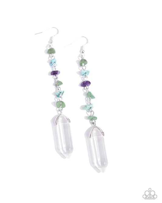 Quartz Qualification Green Earrings Paparazzi