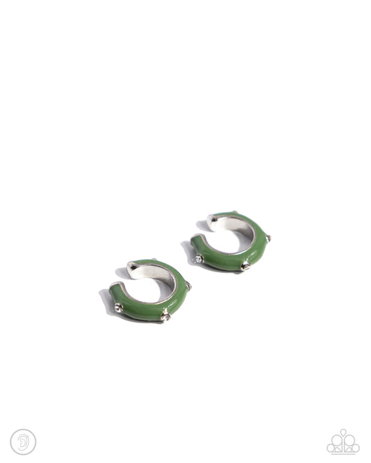 Coastal Color Green Ear Cuff Earrings Paparazzi