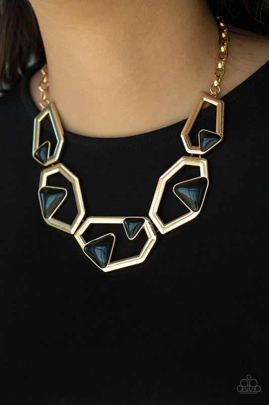 GEO-ing, GEO-ing, Gone Gold Necklace Paparazzi