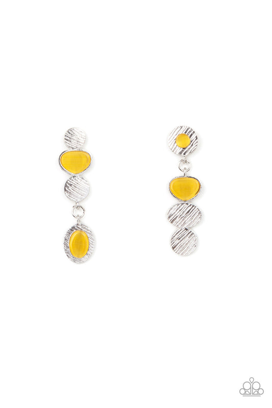 Asymmetrical Appeal Yellow Earrings Paparazzi