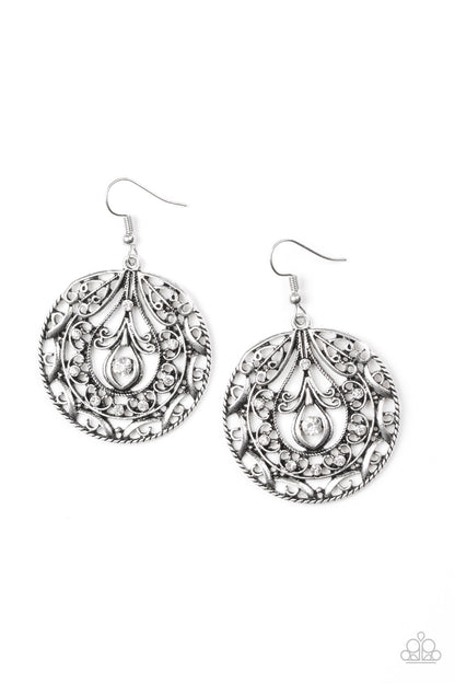 Choose To Sparkle White Earrings - Daria's Blings N Things