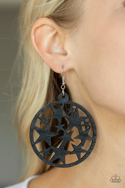 Cosmic Paradise Black Earrings Paparazzi
