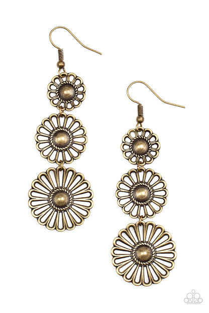 Gazebo Garden Brass Earrings