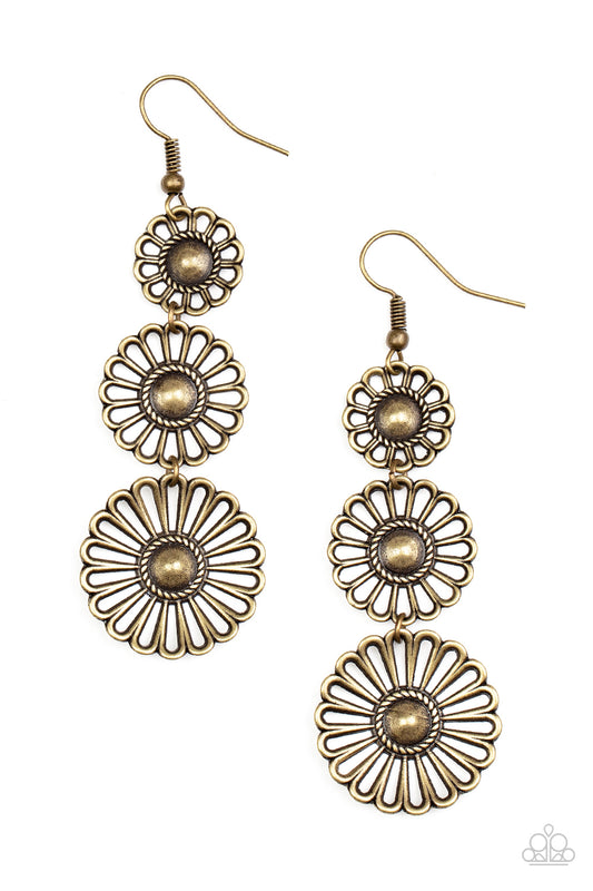 Gazebo Garden Brass Earrings