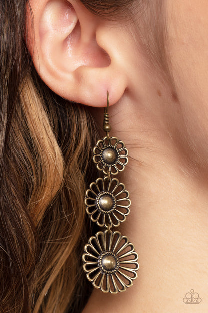 Gazebo Garden Brass Earrings