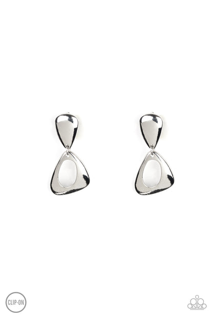 Going For Broker Silver Clip Earrings - Daria's Blings N Things