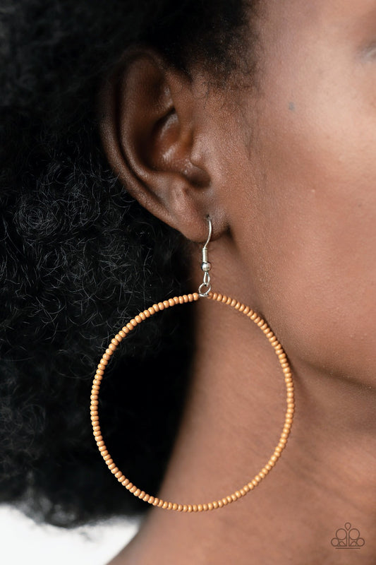 Basically Beaded Brown Earrings Paparazzi