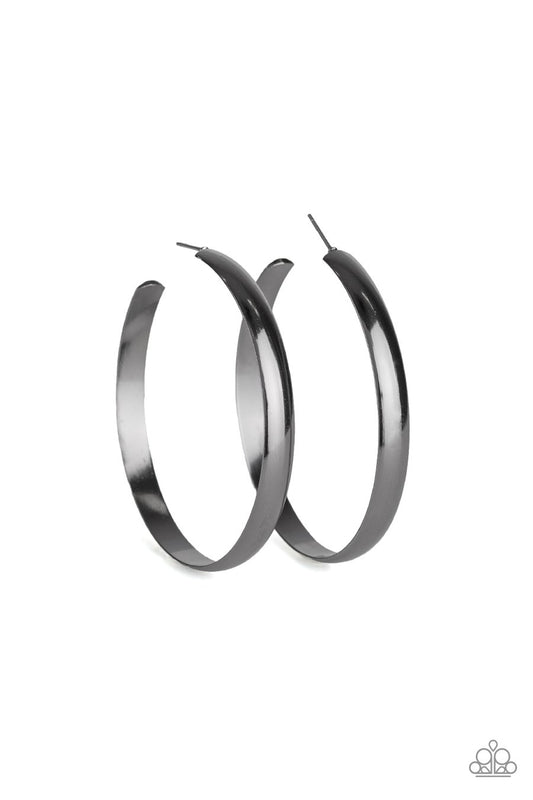 Making Laps Black Hoop Earrings Paparazzi