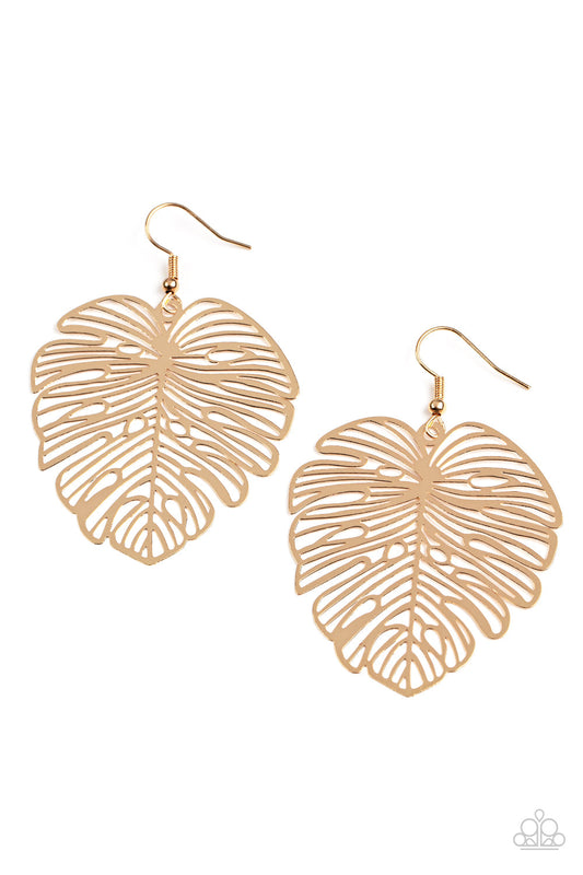 Palm Palmistry Gold Earrings Paparazzi
