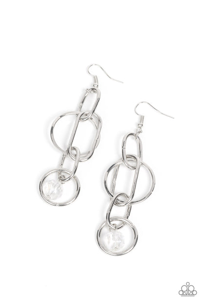 Park Avenue Princess White Earrings Paparazzi