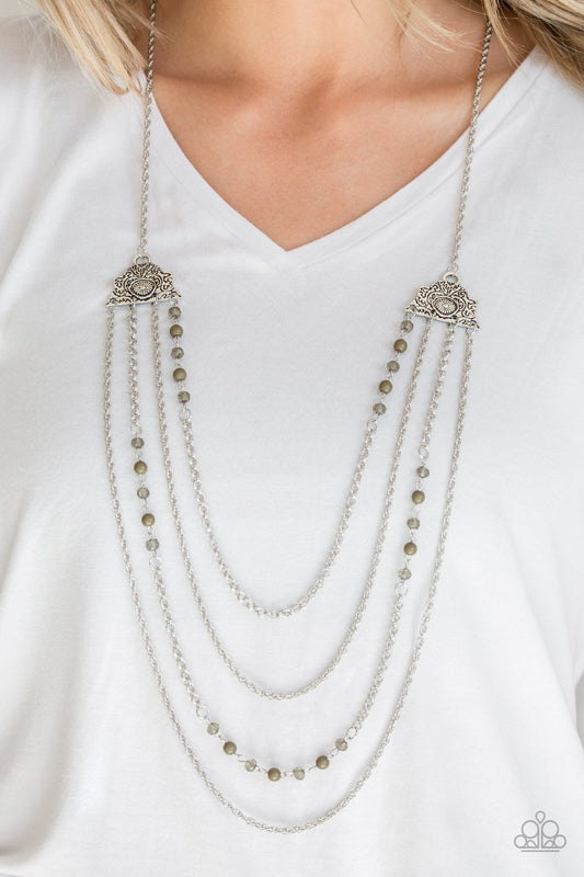 Pharaoh Finesse Green Necklace Paparazzi