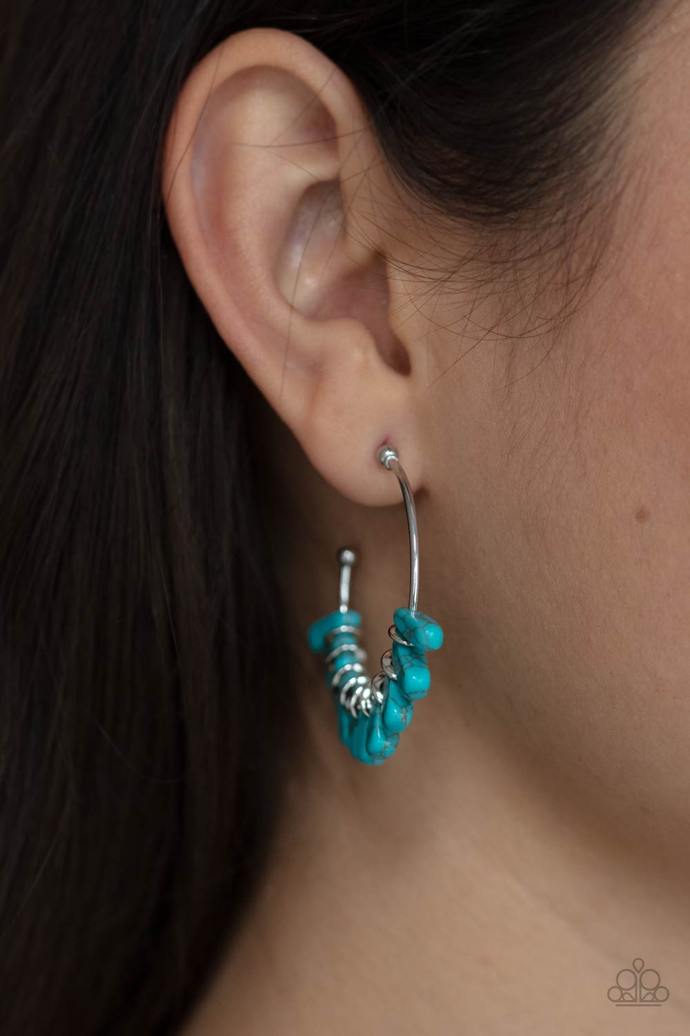 Poshly Primitive Blue  Earrings Paparazzi