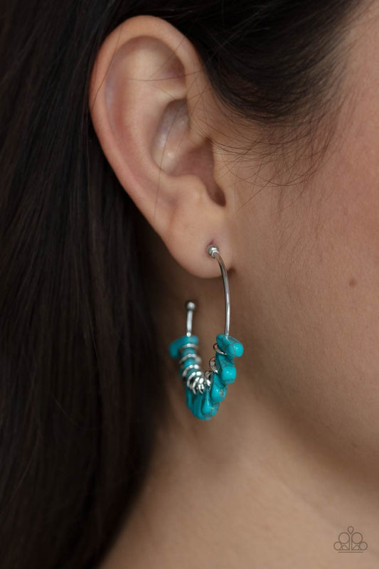 Poshly Primitive Blue  Earrings Paparazzi