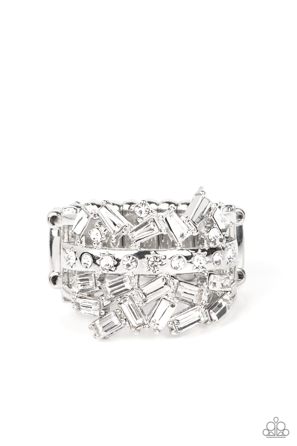 Scattered Sensation White Ring Paparazzi