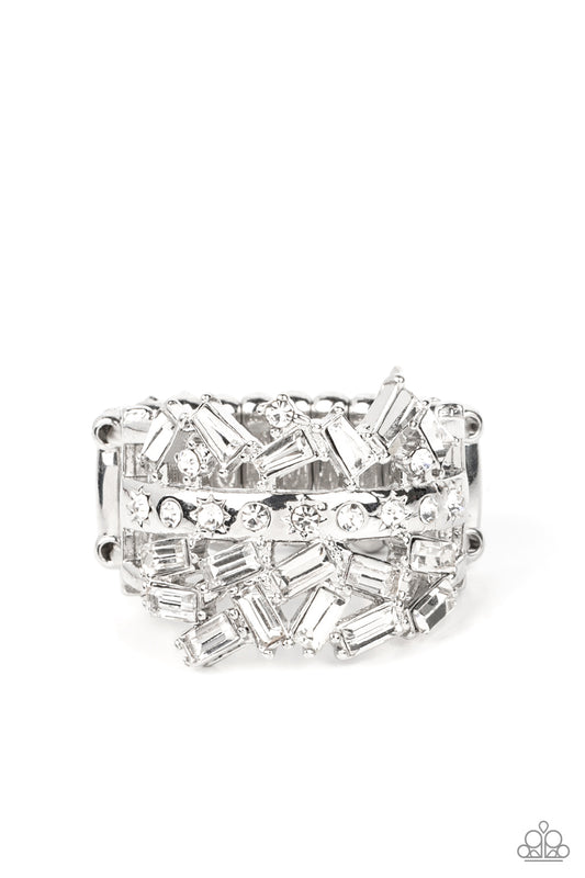 Scattered Sensation White Ring Paparazzi