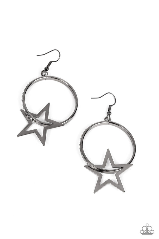 Superstar Showcase Black Earrings Paparazzi