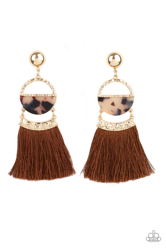 Tassel Trot Brown Earrings
