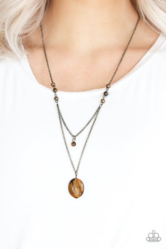 Time To Hit The ROAM Brass Necklace Paparazzi