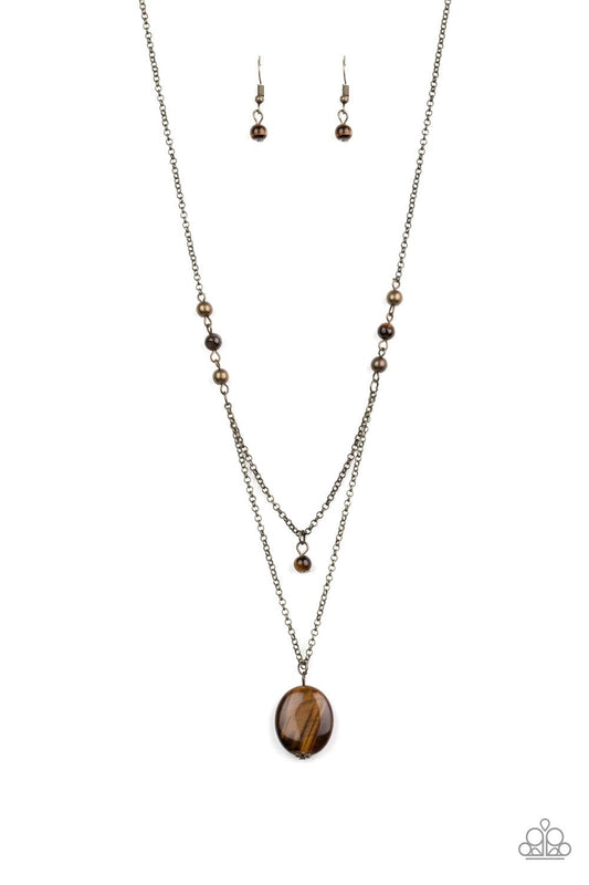 Time To Hit The ROAM Brass Necklace Paparazzi