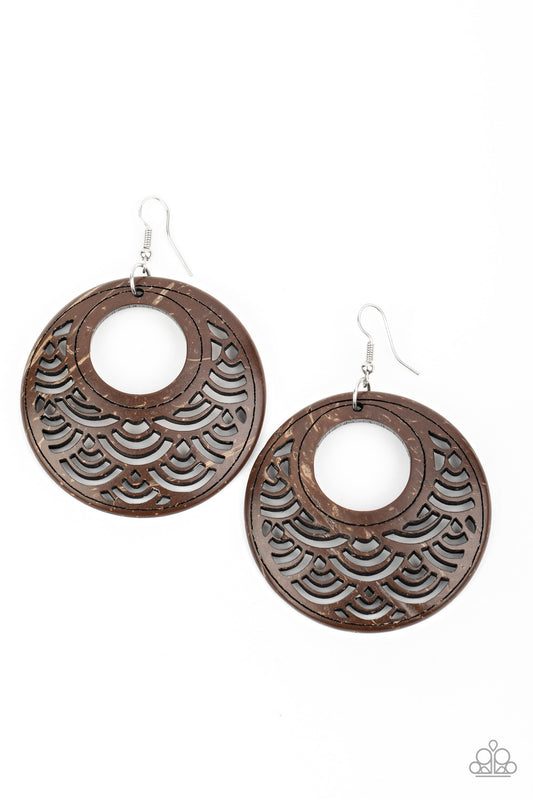 Tropical Canopy Brown Earrings Paparazzi