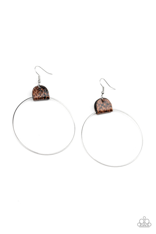 Wild Soul Brown Earrings Paparazzi