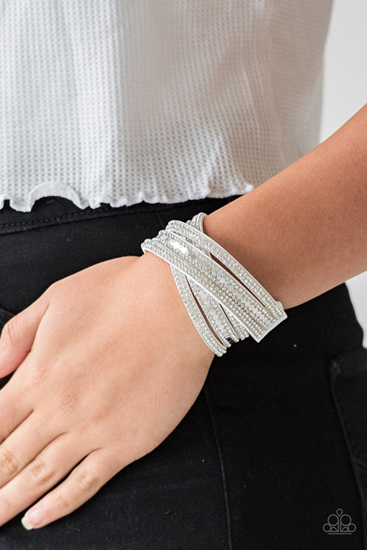 Rock Star Attitude White Bracelet Paparazzi