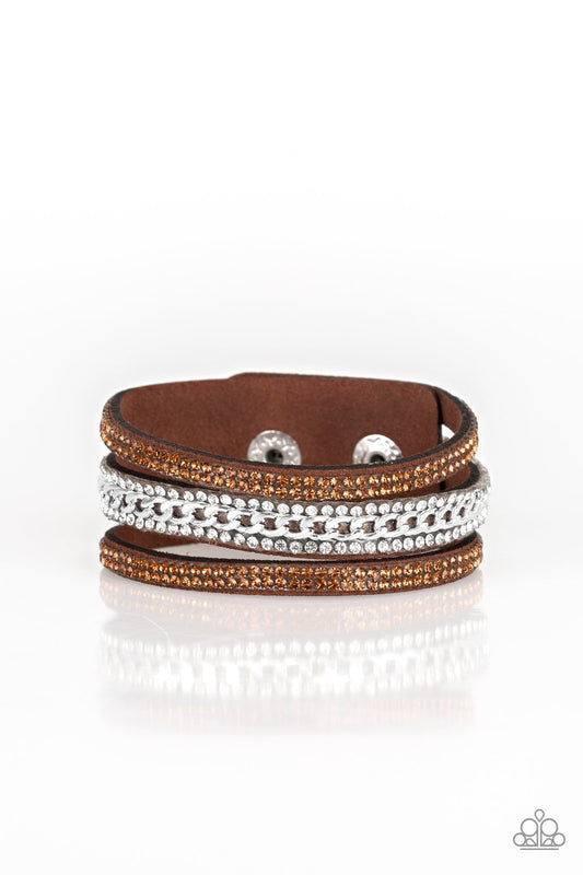 Rollin In Rhinestones Brown Urban Bracelet - Daria's Blings N Things